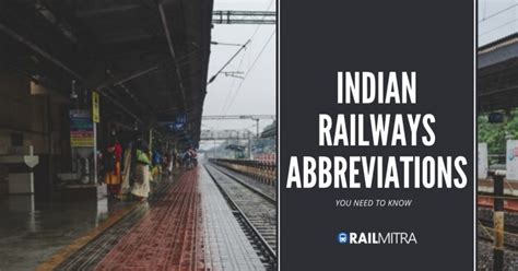 mcdo full form in railway|List of Indian Railways Abbreviations That You Need to Know.